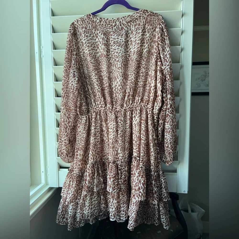 Jessica Simpson - NWT - 1X - Leopard Print Long Sleeve Dress - Lined -Sandshell - Picture 11 of 11